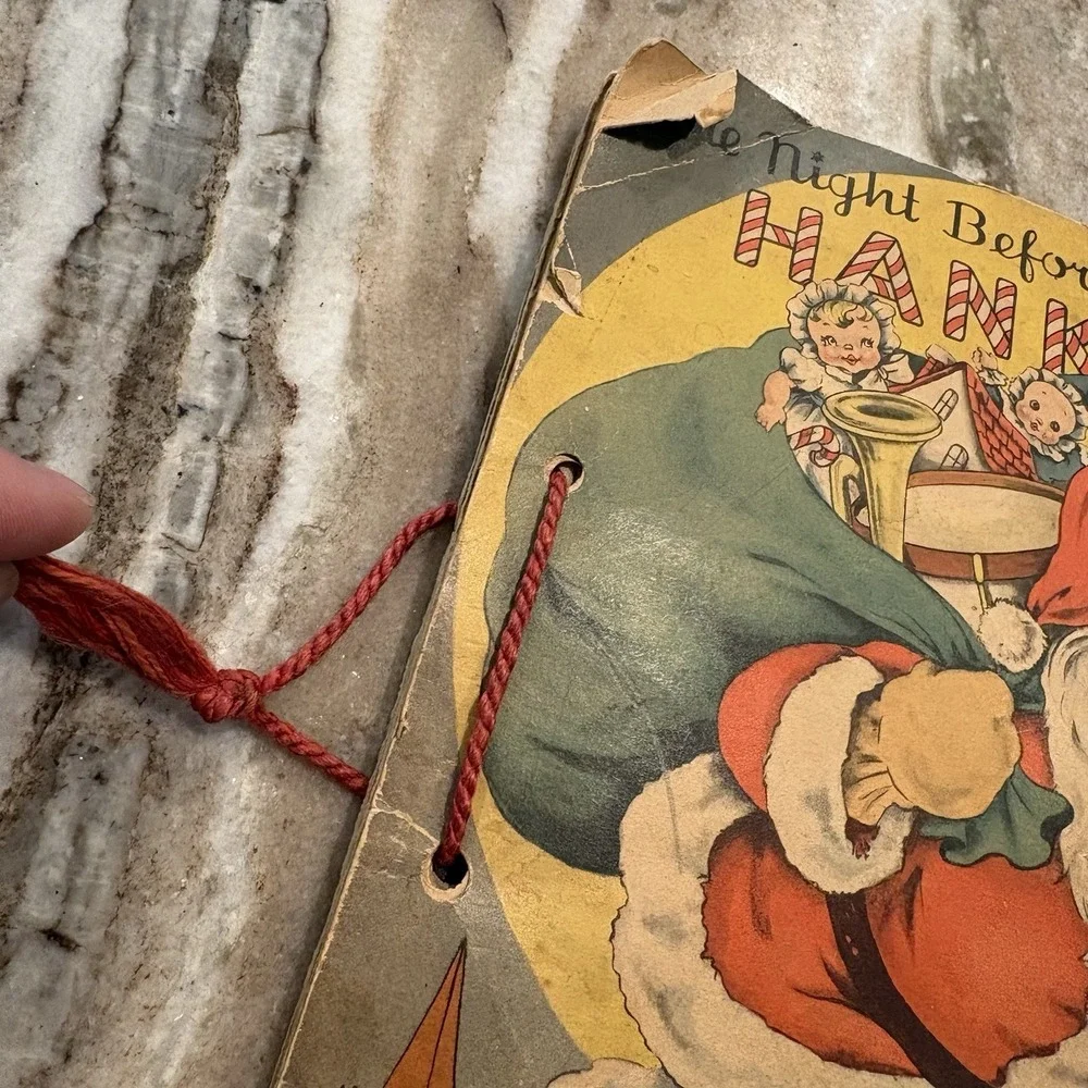 Antique Santa Claus Cover THE NIGHT BEFORE CHRISTMAS HANKIES 1941 Ephemera